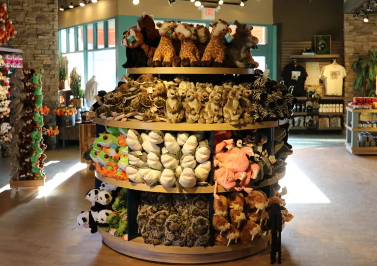 stuffed animal display from the gift shop